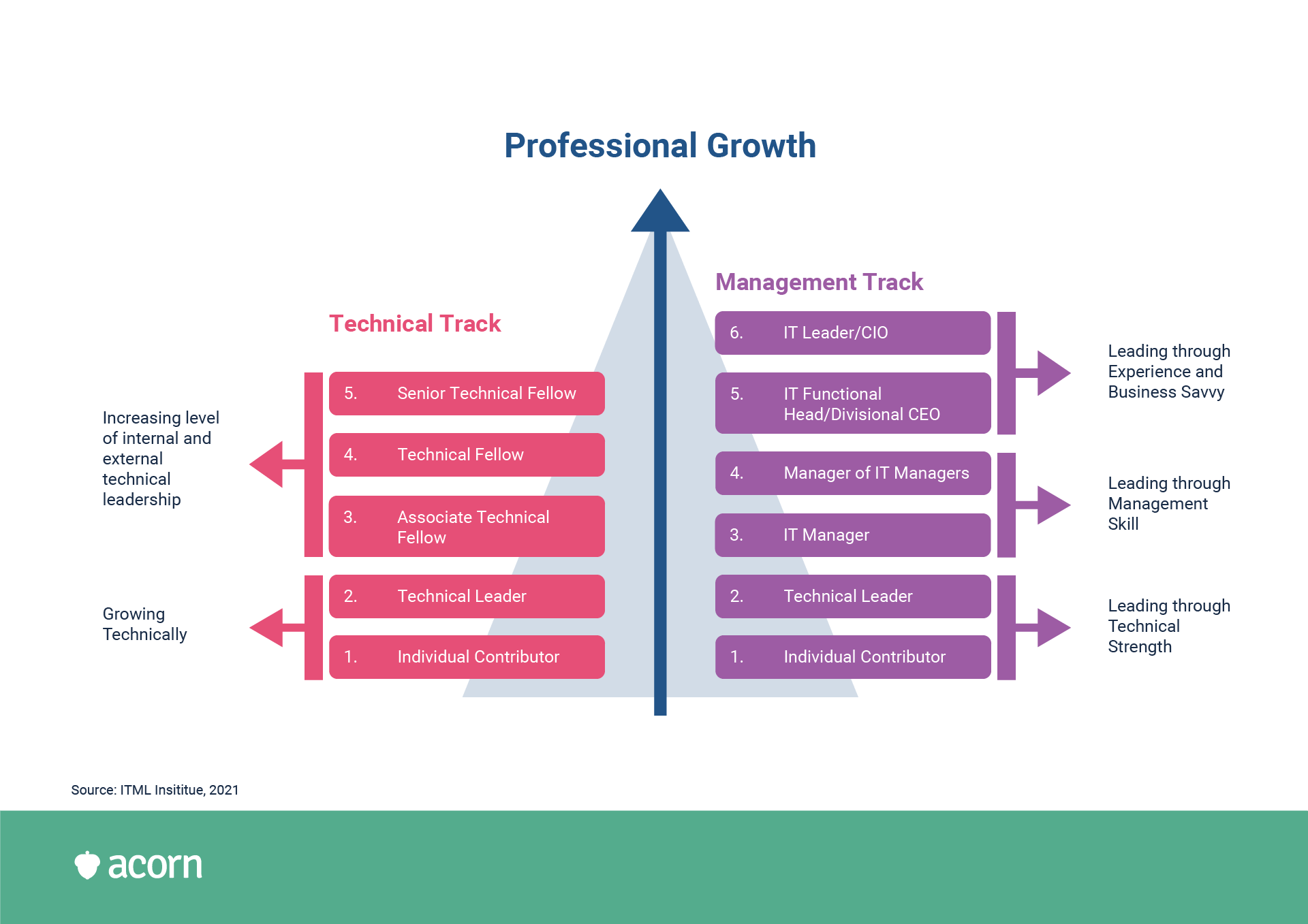 infographic showing the dual career track for technical leaders